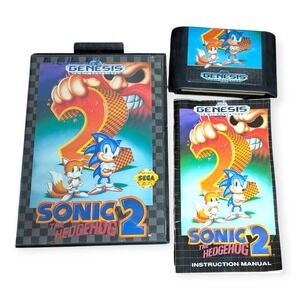 Sega Genesis Sonic the Hedgehog 2 Game CIB with Manual and Case 1992 16-Bit